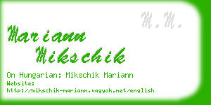 mariann mikschik business card